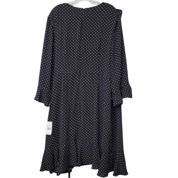 Adrianna Papell Pindot Printed Ruffle Wrap Black & White Dress. NWT! Sz 22W. - Picture 7 of 15